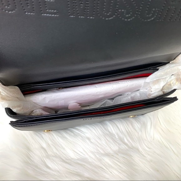 LOVE Moschino Borsa PU Nero Vegan Leather Studded Black Crossbody Bag NWT - Picture 13 of 15